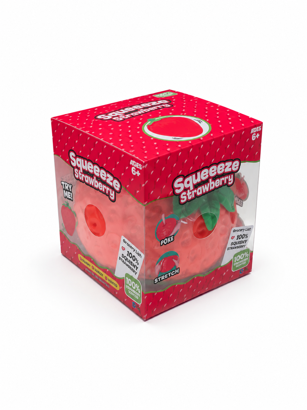 Jumbo Red Strawberry Squishy – Boxed Edition | Giant Soft & Satisfying Sensory Toy