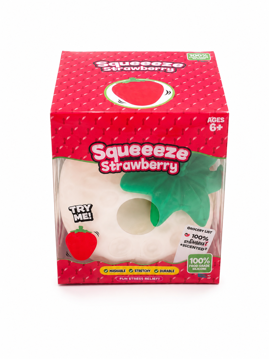Jumbo White Strawberry Squishy – Giant Soft & Satisfying Sensory Toy