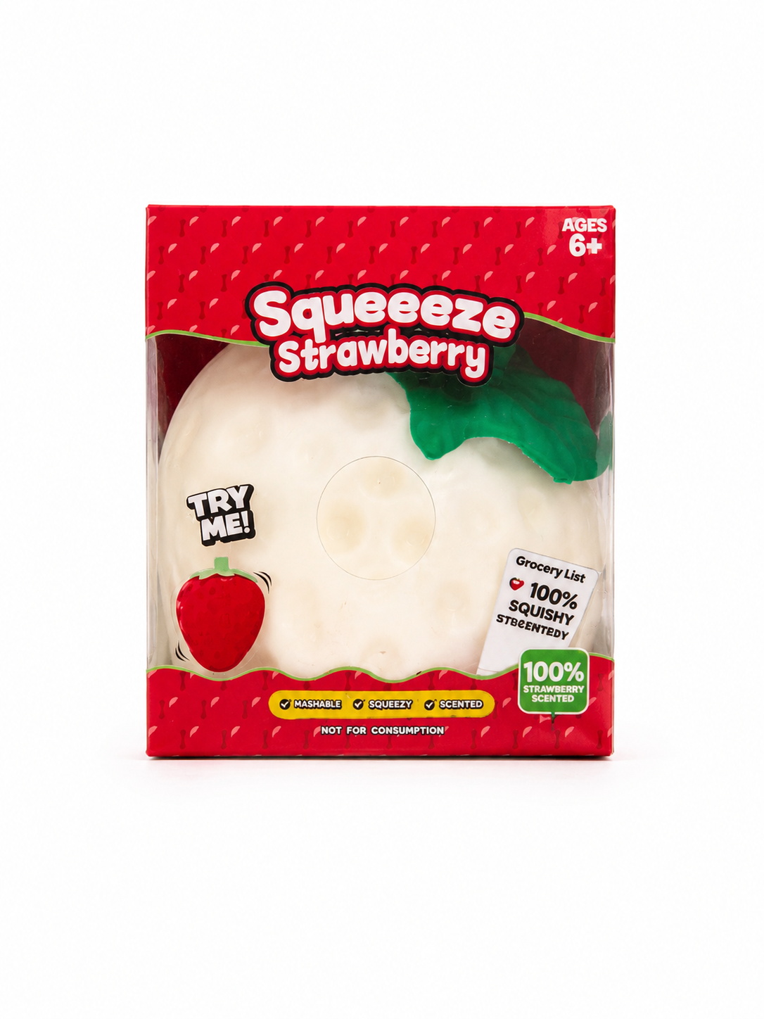 Jumbo White Strawberry Squishy – Giant Soft & Satisfying Sensory Toy