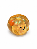 Glitter pumpkin Halloween squishy front view