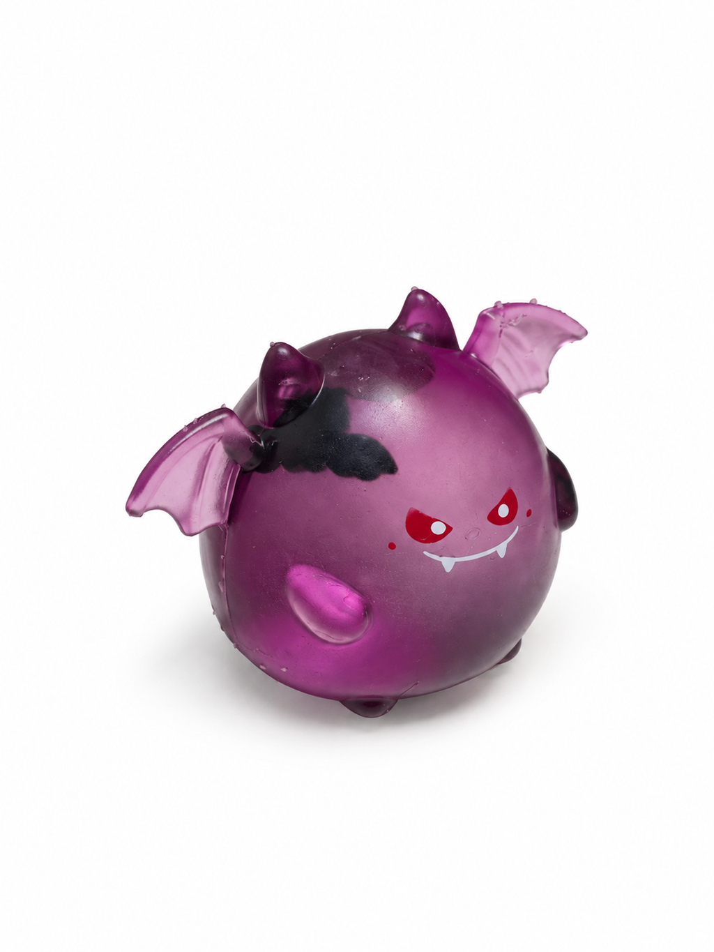 Purple bat Halloween squishy angled view
