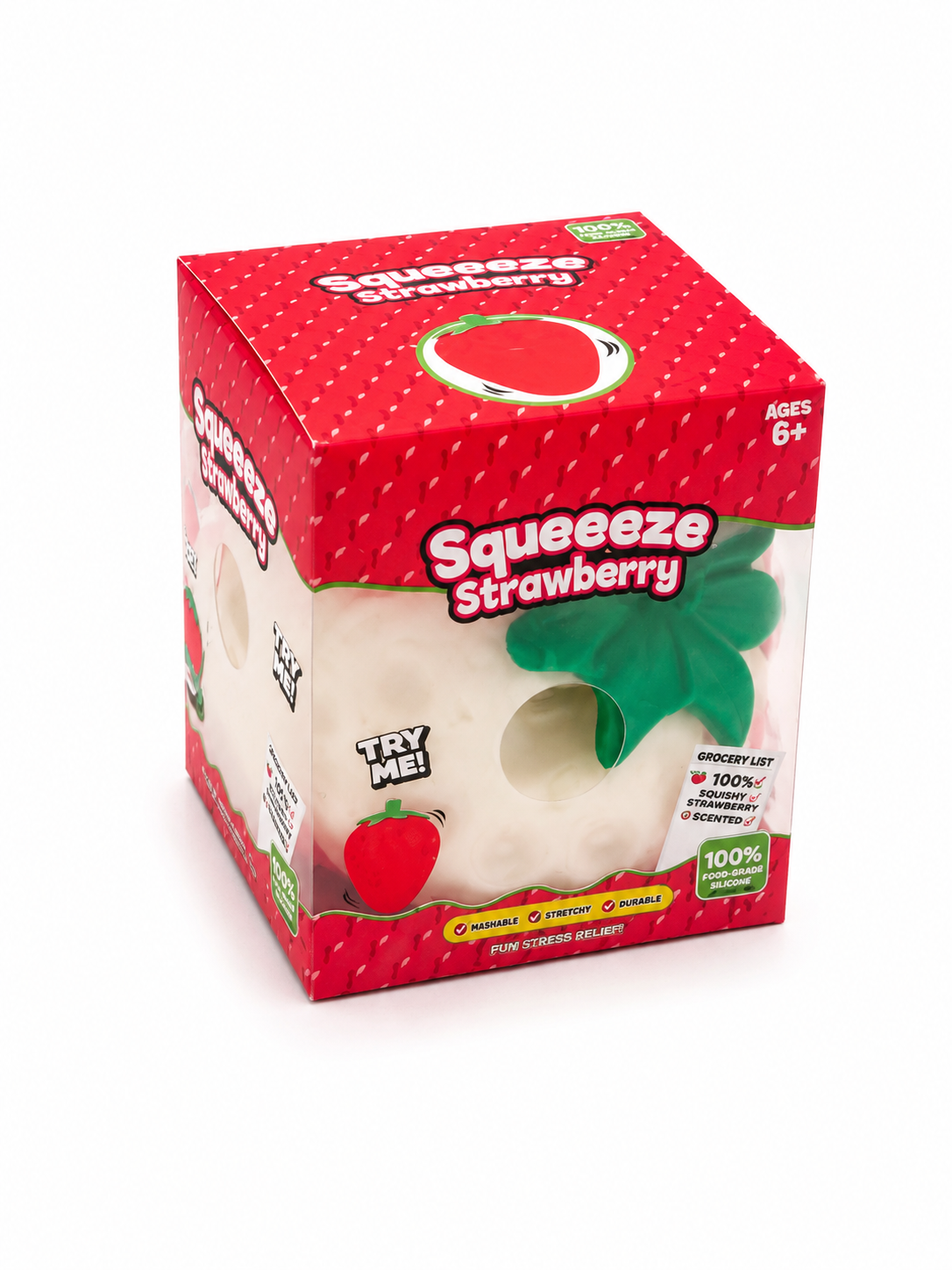 Jumbo White Strawberry Squishy – Giant Soft & Satisfying Sensory Toy